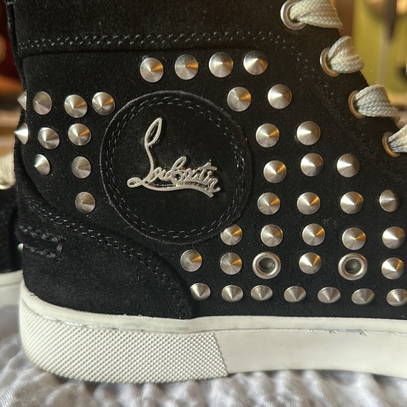 Christian Louboutin sz 38 Black Suede with Silver Spikes!! - Picture 4 of 7